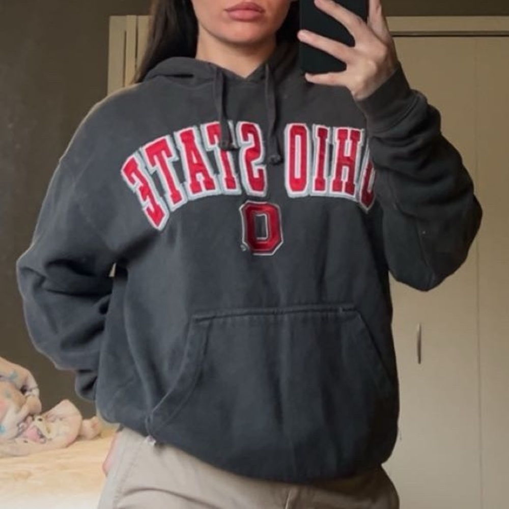 grey and red ohio state sweatshirt